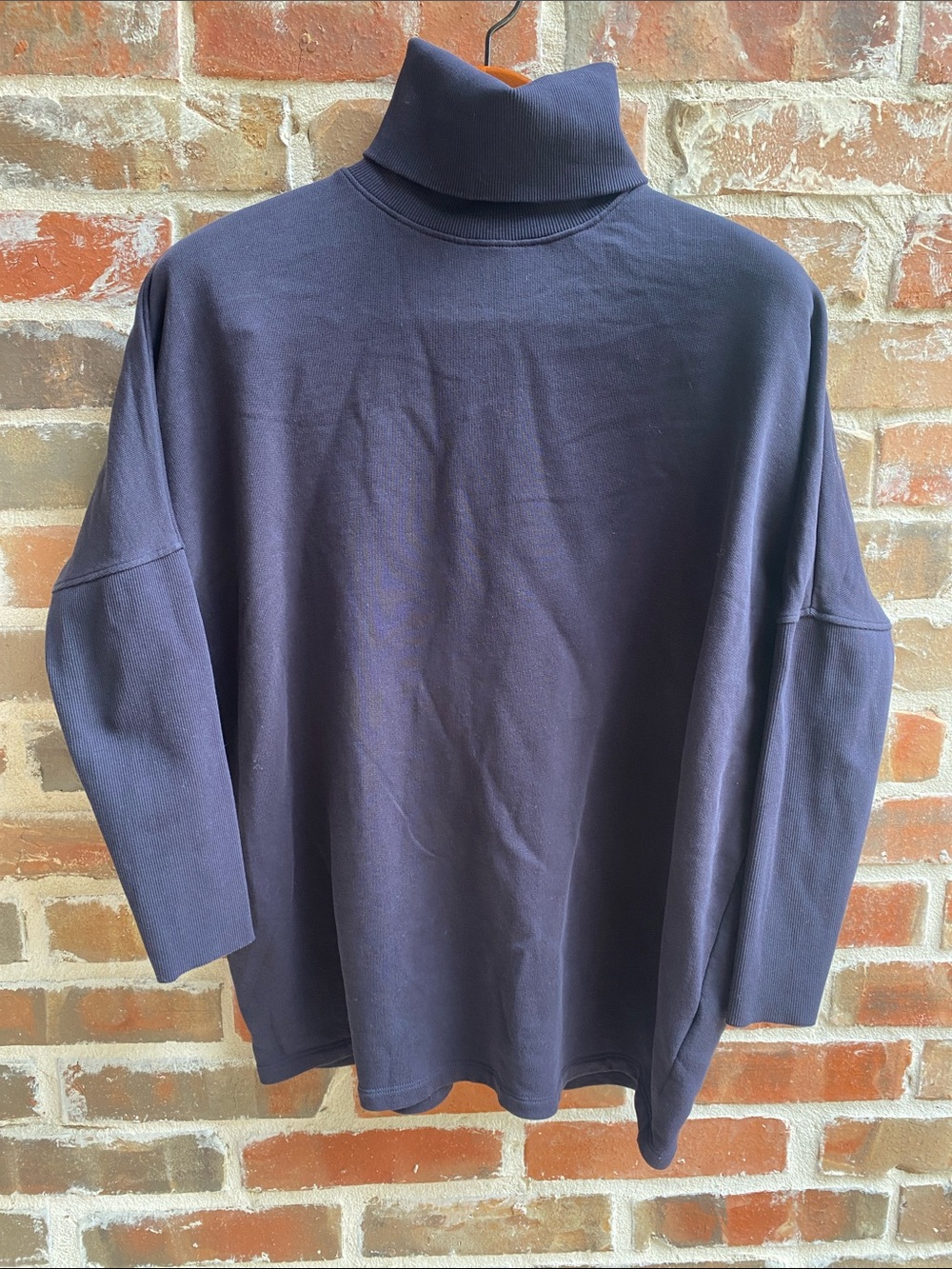 COS Navy Turtleneck Women's Sweater - Classic Ribbed Neck & sleeve